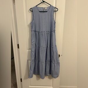 J. Crew Blue and White Striped Maxi Dress